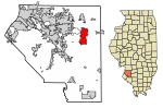 St. Clair County Illinois Incorporated and Unincorporated areas Mascoutah Highlighted